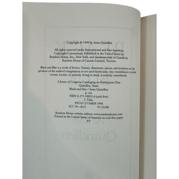 Black and Blue by Anna Quindlen (Hardcover) - Picture 8 of 8